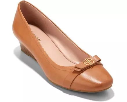 Туфли Cole Haan Malta Wedge 40 mm, цвет Pecan Leather/Natural Stack