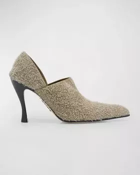 Туфли Comic с высоким вырезом из замши Loewe, цвет Khaki Green