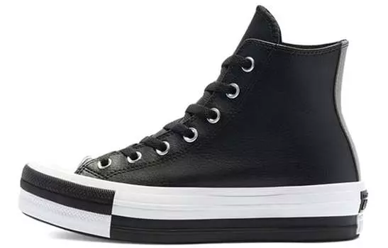 Кеды Converse Ctas Double Stack Lift Hi White Black Sneakers 'Black White' Women's