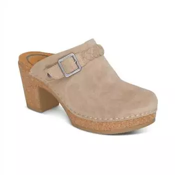 Туфли Corey Cork Clog Heel в цвете Taupe Aetrex, серо-коричневый
