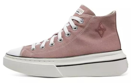 Туфли Court Classics Canvas женские высокие, розово-красные Skechers