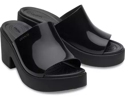 Туфли Crocs Brooklyn Slide Heel, цвет Black/High Shine