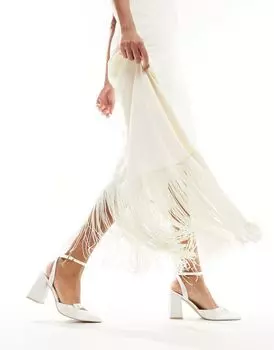 Туфли цвета слоновой кости на блочном каблуке с бантом Be Mine Bridal Женева