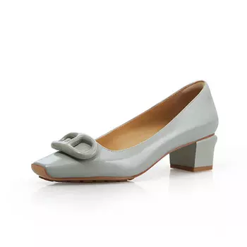 Туфли Deep Breath с пряжкой на среднем оригинальном каблуке, пепел