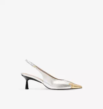 Туфли Denver с острым носком и пяткой на каблуке из металлизированной кожи Allsaints, мультиколор