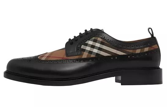 Туфли-дерби Burberry в винтажную клетку, черный / коричневый
