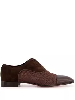 Туфли дерби Christian Louboutin из замши, коричневый