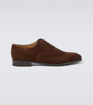 Туфли Дерби City II из замши John Lobb, темно-коричневый