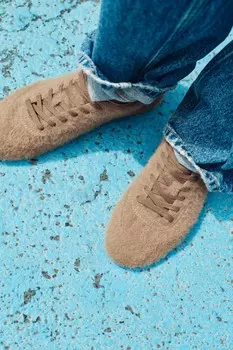 Туфли дерби из овчины ZARA, бежевый