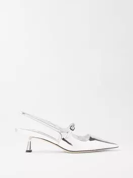 Туфли didi 45 из кожи с эффектом металлик Jimmy Choo, серебряный