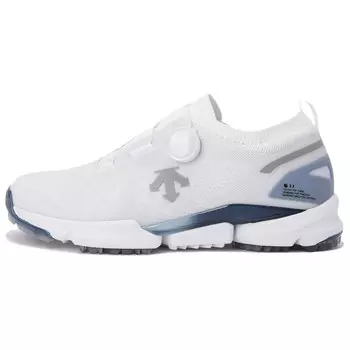 Туфли для гольфа мужские низкие белые/синие Descente