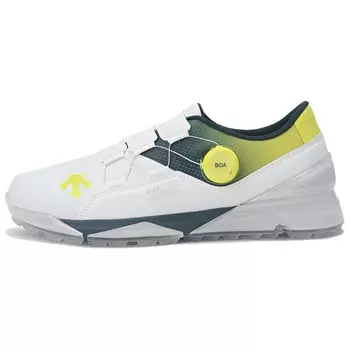 Туфли для гольфа мужские низкие белые/зеленые Descente