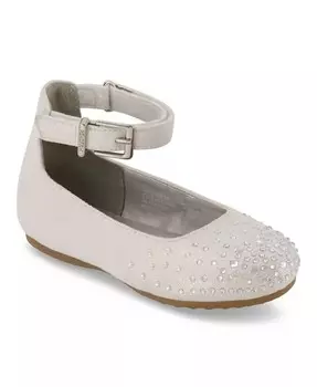Туфли для маленьких девочек с ремешком на щиколотке и стразами Kenneth Cole New York, белый