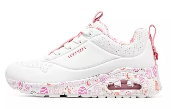 Туфли для новогоднего образа жизни женские низкие белые/розовые Skechers