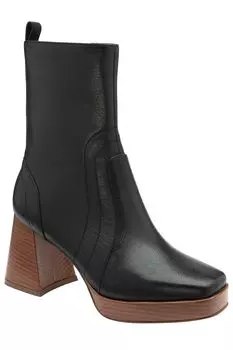 Туфли до середины икры на блочном каблуке и застежке-молнии Ravel, черный