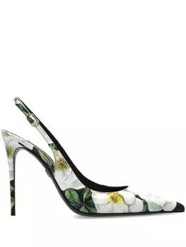 Туфли Dolce & Gabbana 120 мм с цветочным принтом, белый