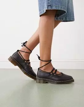 Туфли Dr Martens Elphie II со шнуровкой черного цвета