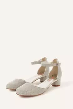 Туфли-двойки Monsoon серебристого цвета с мерцающим эффектом Monsoon, серебряный