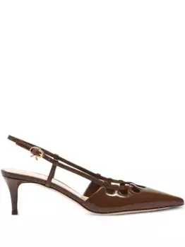 Туфли Eloise с вырезом на каблуке 55 мм Gianvito Rossi, коричневый