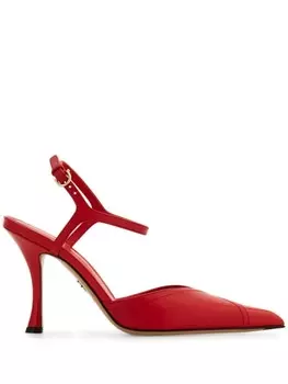 Туфли Ferragamo 95 мм с контрастными вставками, красный