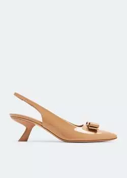 Туфли Ferragamo Vara Slingback, бежевый