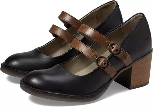 Туфли FLY LONDON BALY106FLY, цвет Black/Camel Velvet/Bridle