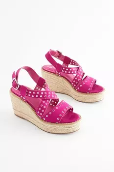 Туфли Forever Comfort на танкетке с люверсами Next, розовый