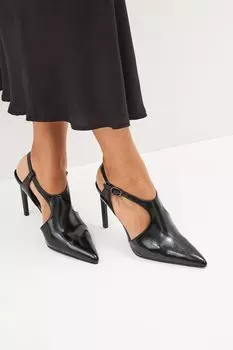 Туфли Forever Comfort на высоком каблуке с вырезами и острыми носками Next, черный