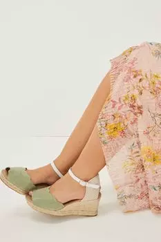 Туфли Forever Comfort с открытыми носками и отделкой ракушкой Next, зеленый