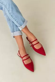 Туфли Forever Comfort с пяткой на пятке и двумя пряжками Next, красный