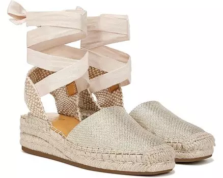 Туфли Franco Sarto Britney Ankle Strap Wedge Espadrilles, цвет Platino Beige Tan Fabric