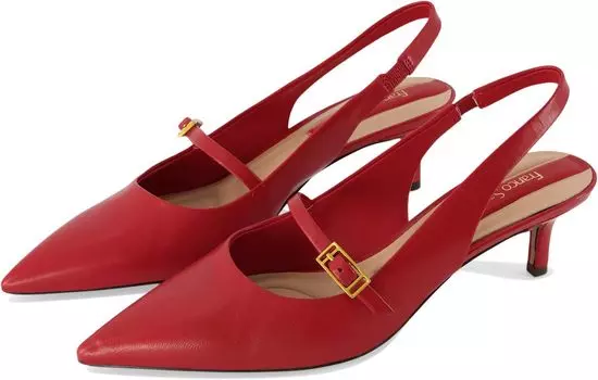 Туфли Franco Sarto Khloe Pointed Toe Slingback Kitten Heel, цвет Cherry Red Leather
