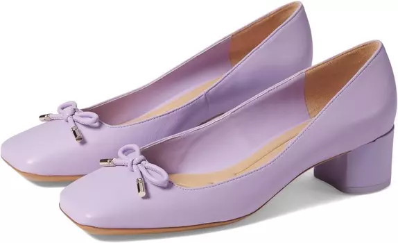 Туфли Franco Sarto Natalia Square Toe Block Heel Pumps with Bow, цвет Lilac Purple Leather