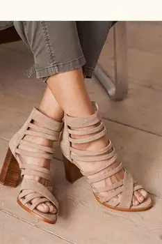 Туфли Freya в полоску на высоких каблуках Mint Velvet