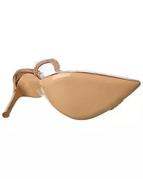 Туфли Gianvito Rossi Hortensia 105 из замши и винила с пяткой на пятке, золото