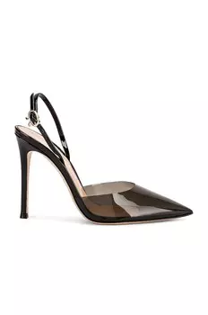 Туфли Gianvito Rossi Ribbon D'Orsay Plexi Heels, цвет Fume & Black
