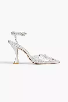 Туфли Glam Xcurve 100 из ПВХ и кожи с эффектом металлик STUART WEITZMAN, прозрачный