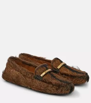 Туфли Gommino из овчины Tod'S, цвет biscotto + nero