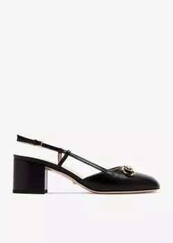 Туфли Gucci Horsebit Sling-Back, черный