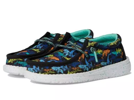 Туфли Hey Dude Kids Wally Sharks, цвет Black/Multi