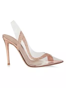 Туфли Hortensia из ПВХ с ремешком на пятке, украшенные кристаллами Gianvito Rossi, розовый
