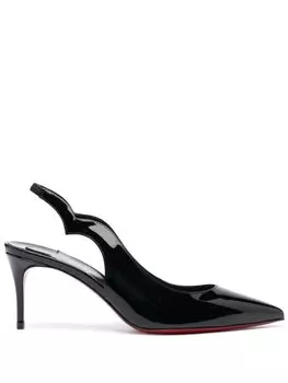 Туфли Hot Chick 70 с ремешком на пятке Christian Louboutin, черный