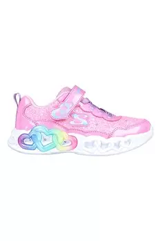 Туфли Infinite Heart Light с липучками и светодиодной подсветкой Skechers, розовый