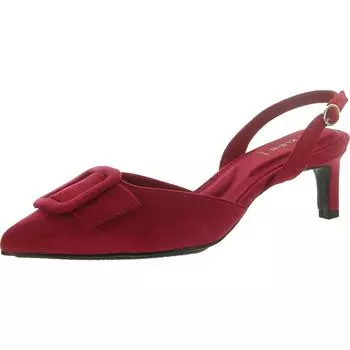Туфли Iva Womens Kitten с острым носком и открытой пяткой на каблуке Anne Klein, красный