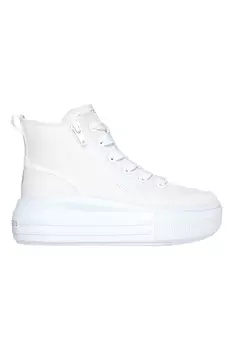 Туфли из экокожи на высокой плоской платформе Skechers, белый