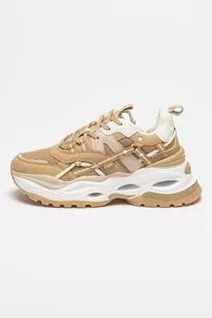 Туфли из экокожи с сеткой Buffalo, бежевый