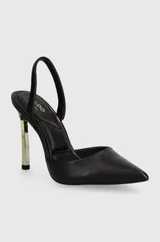 Туфли из блестящей кожи на высоком каблуке Aldo, черный