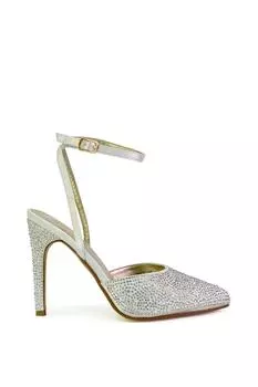 Туфли из двух частей 'Indyah' со стразами и ремешком на щиколотке, высокие туфли на шпильке XY London, обнаженная