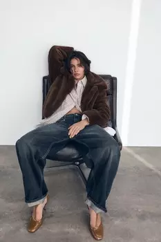 Туфли из искусственной лакированной кожи с ремешком ZARA, оливково-зеленый