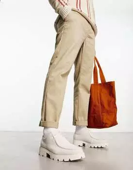 Туфли из искусственной замши со шнуровкой и швом-фартуком ASOS DESIGN